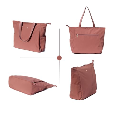 ESVAN Yoga Mat Bag Yoga Tote Carrier Shoulder Bag Carryall Tote for Office,Yoga,Pilates,Travel,Beach and Gym - color: Aa Brown Pink