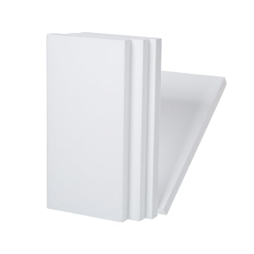 Crafare 4 Pack Craft Foam Blocks 14x7x1in Styrofoam Sheets for Art Projects | For school, sculpt, floral, model. These rectangular polystyrene bricks cut easily. - size: 14x7x1inch 4pcs