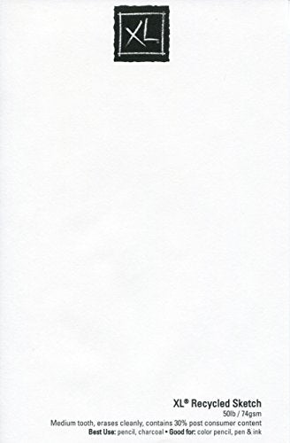 Canson XL Series Sketchbook, Recycled, Foldover Pad, 9x12 inches, 100 Sheets (50lb/74g) - Artist Paper for Adults and Students - Graphite, Charcoal, Pencil, Colored Pencil