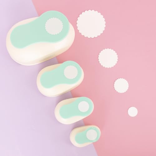 Craftelier - Scalloped Circle Punch 1.5" (3.81 cm) Diameter | Hole puncher, scrapbooking and crafts projects, lever punch, for paper and cardstock, size 3.54 x 2.75 x 2.16 in - size: Pack of 1: 1.5" Diameter
