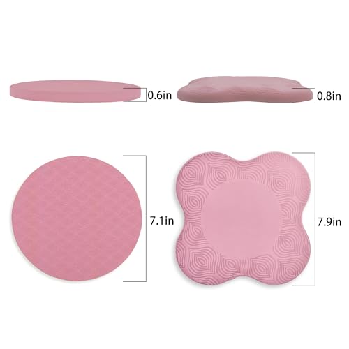 Premium Exercise Knee Support Set of 10 | Thick Foam Yoga Pilates Cushion for Women Men | Knees Elbows Wrists Hands Head Protection - color: Pink