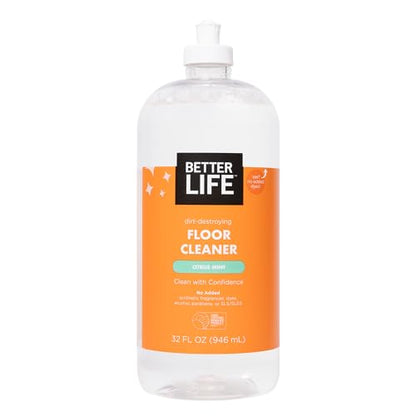 Better Life Floor Cleaner - Liquid Multipurpose Cleaner for Wood, Tile, Laminate, Vinyl, Bamboo - Hardwood Floor Cleaner for Mopping - Citrus Mint 32oz - size: 32 Fl Oz (Pack of 1)