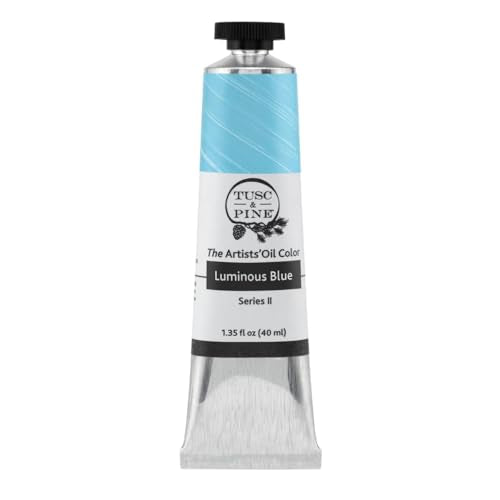 Tusc & Pine Artist Oil Paint - Luminous Blue, 40 ml, Non-Yellowing, Rich & Creamy Consistency, Maximum Pigment Load, Small Batch Milled Oil Paints Made in the USA - color: Luminous Blue, size: 1.35 Fl Oz (Pack of 1)