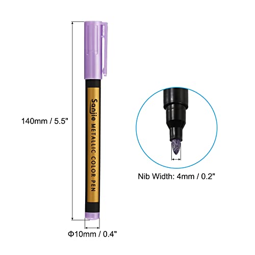 PATIKIL Metallic Marker Pens, 3 Pack Paint Pens Medium Point Colored Markers Art Marker Pen for DIY Craft Photo Album, Purple - color: Purple