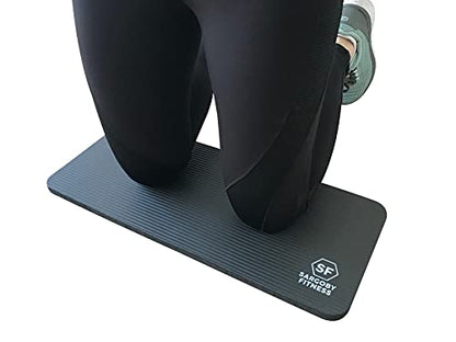 Yoga Knee Pad 0.6 inch Thick Pilates Yoga Knee Pad Cushion your knees Also support Elbows Forearms - color: Black