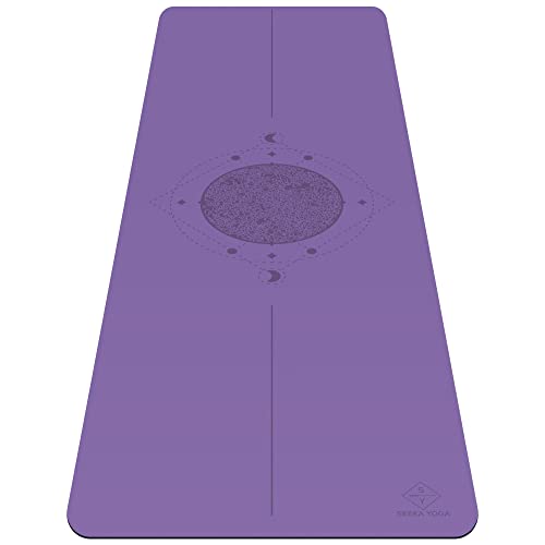 Grippiest Mat - Wet or Dry - Body Alignment. Plants A Tree. Natural Rubber Bottom.Extra Long and Wide for Comfort. Suitable Also for Hot Yoga. (72" x 24" x 4.5mm) Home Workout Mat. Non-slip. - color: Purple