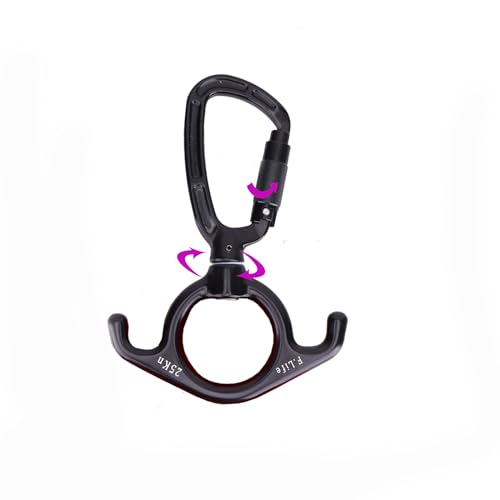 F.Life Aerial Silks 하드웨어 또는 싱글 포인트 에어리얼 요가 해먹 리깅 알루미늄 회전 D 자동 잠금 카라비너 등급 25KN 낮은 천장