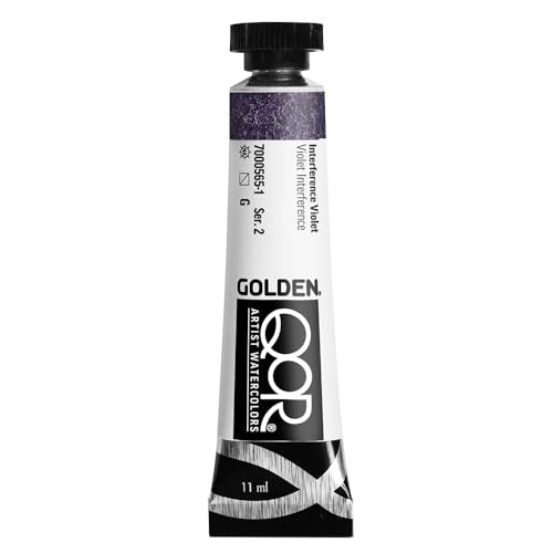GOLDEN QoR Artist Watercolors, Interference Violet, 11 ml Tube | Artist grade watercolor delivering vibrant color, effortless flow, and excellent lightfastness for lasting artwork.