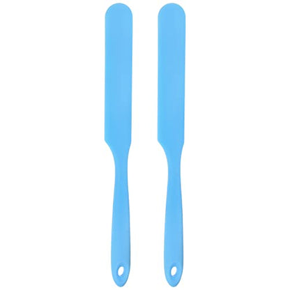 HARFINGTON 2Pcs Silicone Spatula Scraper 9.45" Reusable Non-Stick Flexible Spatulas for Epoxy Resin Liquid Paint Arts DIY Crafts, Blue - color: Blue