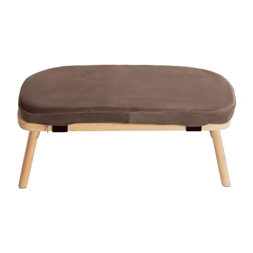 Meditation Bench, Folding Yoga Kneeling Stool, Portable Bamboo Prayer Cushion, Japanese Floor Chair (Brown) - color: Brown