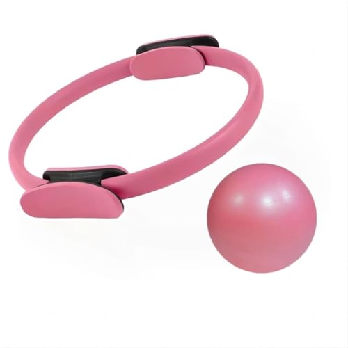 Pilates Ring and Mini Exercise Ball - Pilates Equipment for Home Workout,Magic Circle Pilates Ring 13 inch,Yoga,Core Training and Physical Therapy,Increase Flexibility & Agility. - color: Pink Pilates balls, style: Pink Pilates circles