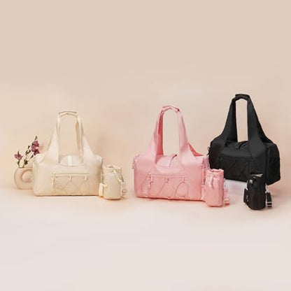 Handbag for Women Yoga Bag Large Capacity Yoga Pad Buckle with Shoe Compartment Water Bottle Sports Gym Bag Travel - color: A02-pink