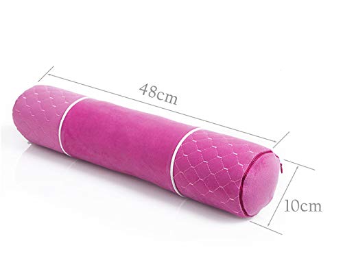 ALIBO Neck Roll Bolster Pillow 18.9" x3.9" Bed Sleeping Pillow Firm cylinderical Pillow with Washable Cover Cervical Pain Relief Head Rest Supports,Non Allergic Tube Pillow - color: Pink