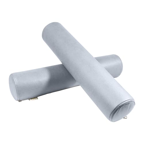 2 Pack Neck Roll Pillow, High-Density Foam Cylinder Bolster Pillow for Neck, Back & Lumbar Support, Ergonomic Round Pillow for Side Sleepers, Sleeping (4.7''x23.6'' Medium Grey) - color: Medium Grey, size: 23.6x4.7IN