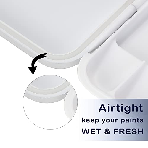 Mr. Pen- Airtight Watercolor Palette with Lid, 18 Wells & 2 Mixing Areas (Pack of 3) - color: White, size: 3 Pack
