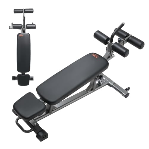 VEVOR Sit Up Bench, Folding Curved Decline Ab Bench, with 5 Adjustable Height Settings, Heavy-Duty Steel, Non-Slip Design, 500 Lbs Capacity for Home Gym Workouts, Strength Training, Full Body Muscles - size: Ab Bench/1000lbs