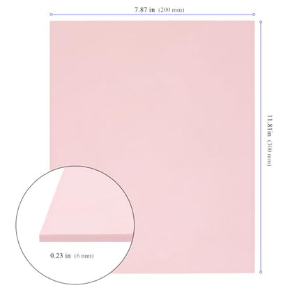 YUENPUN 6 PCS 8 x 12 Inch Rubber Carving Blocks Whit A3 Cutting Mat, Linoleum Blocks for Stamp Carving, DIY Printmaking (Pink)