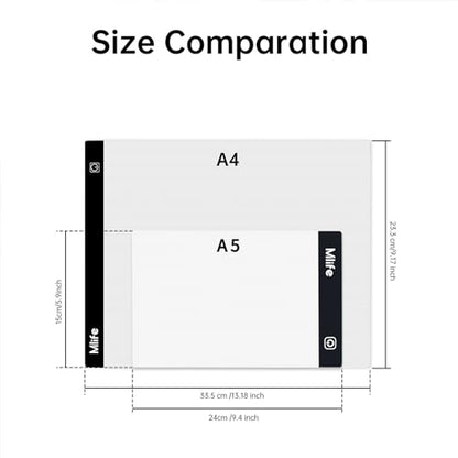 Mlife A5 Diamond Art Painting Light Board-Drawing Copy Board Light Box For Tracing, LED Light Table For Diamond Art Painting,USB Powered Ultra-Thin Light Pad For Sketching, Animation,Embroidery,Tattoo - style: A5