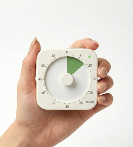 60 Minute Visual Timer for Kids - Premium Countdown Timer with Magnetic Back & Pause Function, Silent Operation for Classroom Teaching Home, Time Management Tool(Batteries Included) (Green) - color: Green