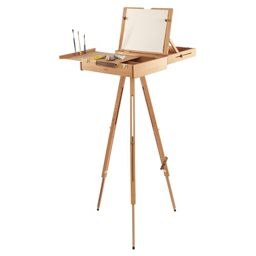 Mabef M/A30 Wooden Tripod. Oiled Beechwood Artist Support Stand for Pochade Boxes, Indoor Outdoor, Supports up to 17 3/4 lbs - style: Pochade Box Tripod