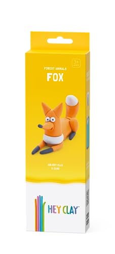 HEY CLAY Forest Animals - Claymate Fox - Air Dry Clay Kit 3 cans and Sculpting Tools with Fun Interactive Instructions App - color: Fox