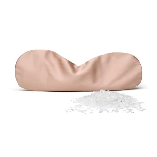Weighted Eye Pillow with Clear Quartz Fill, Silk Satin Sleep Mask, Meditation & Yoga Eye Cover, Light-Blocking Eye Mask for Rest, Relaxation & Mindful Use - color: Brown