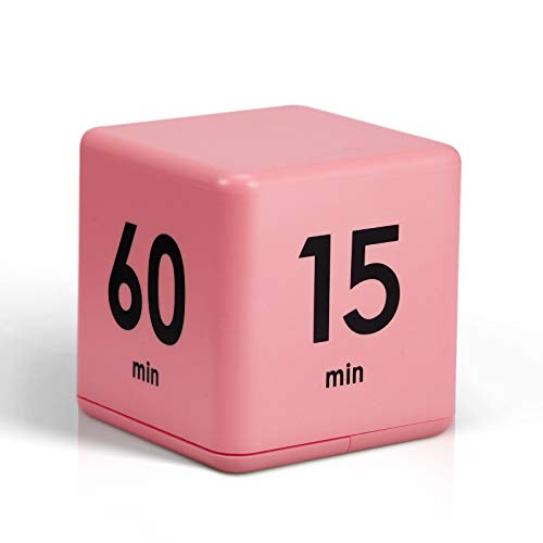 Weewooday Cube Timer, Gravity Sensor Flip Timer for ADHD, Pink - color: Pink
