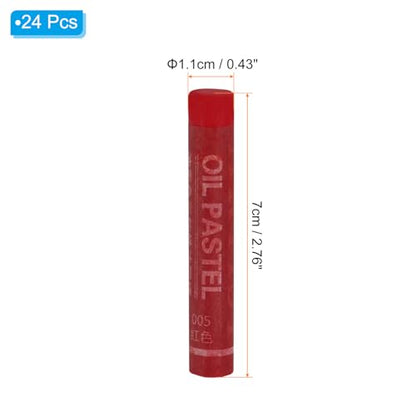 PATIKIL Red Oil Pastels, 24Pcs Soft Oil Crayons Creamy Pastels Stick Art Supplies for Art Painting Drawing Blending Graffiti for Artists Beginners - color: Red
