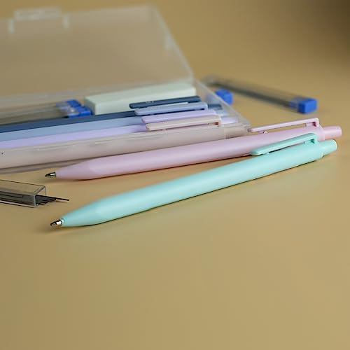 Pastel Aesthetic Mechanical Pencil Set 6 Pack with Eraesers 0.7mm | Complete Set with Break-Resistant Leads, 0.5mm 0.7mm & Combo available