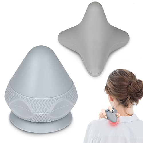 Trigger Therapy Tool with Suction Cup Manual Massage Kit to Relieve Muscle Pain and Tension - Legs Grey (2PCS) - style: Gray