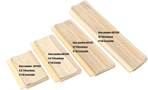 INTBUYING Screen Printing Squeegee Ink Squeegee Wooden Water Scraper 65 Durometer 18nches Long 4 inches Wide with Rubber Blade and Wooden Handle - size: 18 inches long