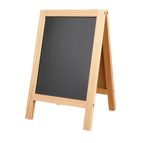 Small Wooden Tabletop Chalkboard Easel Signs with Stand, Folding A Frame Double-Sided Chalkboard Easel Sidewalk Board, Mini Food Signs Menu Board Message Display Board, Black(7.5" x 11.8")