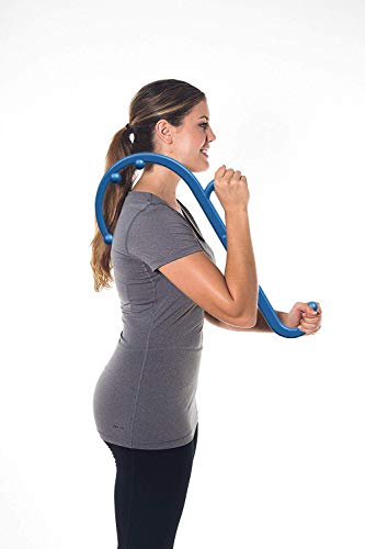 LiBa Deep Tissue Back Neck Massager Theracane for Pain Relief Blue | Pressure trigger point massage tool for full body, pain relief tool, reaches between shoulder blades, BPA-free - color: A. Blue