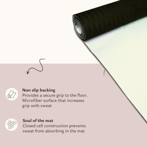 Shakti Warrior TPE Yoga Mat (72 inch x 24 inch x 6mm Thick) | Artist-designed premium TPE yoga mat with a non-slip surface for regular yoga, hot yoga, Pilates, workouts and practice. - color: Elephant