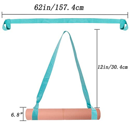 Tenalleys 1Pcs Adjustable Yoga Mat Strap Multi-Purpose Straps Easy-Cinch Yoga Mat Sling - color: Light Blue