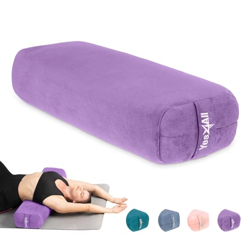Yes4All Triple-Layer Sponge Yoga Bolster Pillow for Restorative Yoga & Meditation - Versatile Yoga Support Pillow, Balance & Poses Modification - color: D. Purple