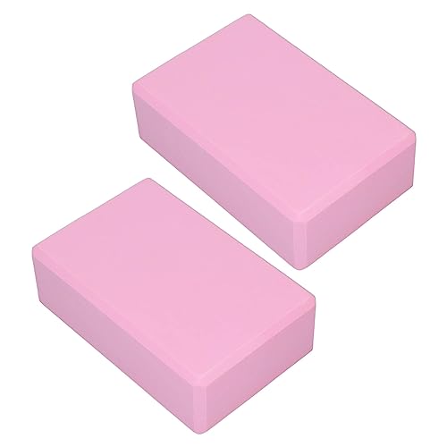 Yoga Blocks, Premium EVA Foam Non Slip Yoga Blocks 2 Pack Pink Provides Stability Support for Yoga Pilates Meditation 15 x 22.5 x 7.5cm