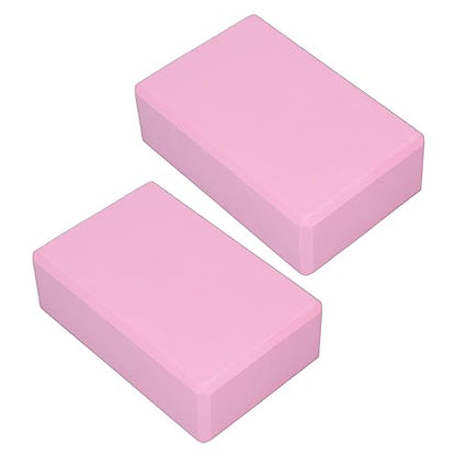 Yoga Blocks, Premium EVA Foam Non Slip Yoga Blocks 2 Pack Pink Provides Stability Support for Yoga Pilates Meditation 15 x 22.5 x 7.5cm