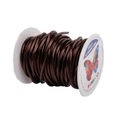 Aluminum Craft Wire,8 Gauge (3mm) Dark Brown Bendable Wire,32 Feet Continuous Roll for Jewelry Making,Sculpting,Floral & Armature Projects - size: 8 Gauge 32FT, style: Dark Brown