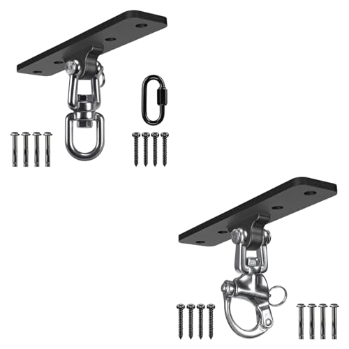Dolibest Heavy Bag Hanger,Wall Ceiling Mount Hook 360° Rotation Wood Beam Holder Body Weight Strength Training Systems, Aerial Yoga Swing & Hammock, Resistance Band for Wooden Sets