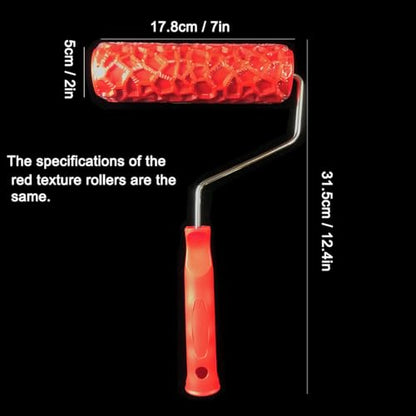 7" Texturing Roller, Patterned Textured Paint Roller, Drywall Texture Tool | Art Texture Roller, Embossed Rubber Paint Roller Supplies, Knockdown Texture Tool for DIY Household Wall Painting (BK327R) - style: BK327R