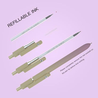 Gel Pens,0.5mm Fine Point Quick Dry Black Gel Pen,Smooth Writing,High-End Series Aesthetic Pen for Journaling Note Taking,Happy Birthday Gift Basket (10 Pcs Black Ink-Gradient shaft pens) - color: Black Ink