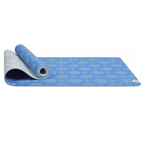 HOME ARCHIVE Premium Yoga Mat 6mm Print Reversible Extra Thick and Large Non Slip Exercise & Fitness Mat for All Types of Yoga Pilates & Floor Workouts (78" x 24" x 6mm Thick) - color: Blue