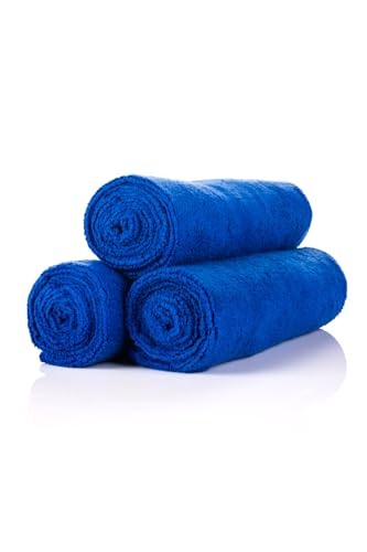 The Rag Company - Sport & Workout Towel - Gym, Exercise, Fitness, Spa, Ultra Soft, Super Absorbent, Fast Drying Premium Microfiber, 320gsm, 16in x 27in, Royal Blue (3-Pack) - color: Royal Blue