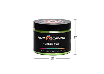 Eye Candy Pigments Premium Green Mica Powder - Green Tea (50gr) - for Epoxy, Resin, Soap, Paint, Woodworking, Acrylic Pouring, Bath Bombs, Fishing Lures - DIY Arts and Crafts Additive - color: Green Tea