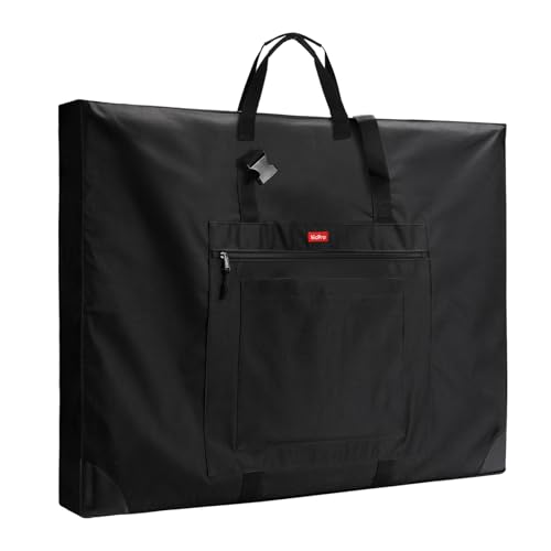Nicpro Wide Gusset Art Portfolio Case 24 x 36”, Large Tote Bag for Artwork | Adjustable Shoulder Strap, 600D Fabric, Durable Leather Corners, Waterproof, Portfolio for Artist Canvas Sketching Drawing - size: 24 x 36 inches