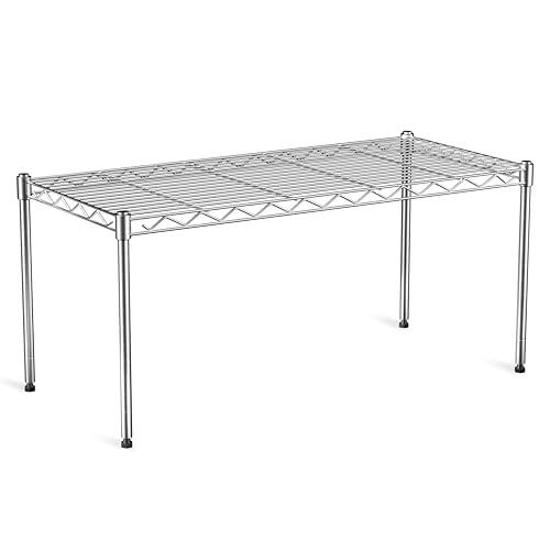 1-Tier Wire Shelf Rack,Single Metal Shelves Rack,1 Tier Metal Shelf,Chrome - size: 1-Tier,30"x14"x17"(WxDxH)