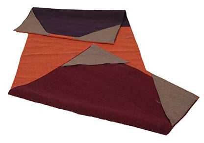 KD Willmax Yoga Mat Towel Non Slip Cotton Rug Blanket Cover with Pockets - color: PURPLE-ORANGE
