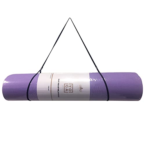 Hatha Yoga TPE Yoga Mat 72"x 27"x1/3" Non-slip Exercise Mat - color: purple