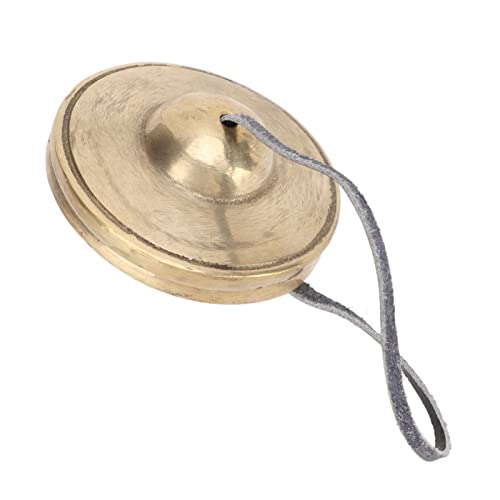 Tibetan Tingsha Cymbals, Brass 2.7in Strong Sound Penetration Meditation Chime Bells Auspicious Symbols Restoring Clarity Mind Lightweight Portable Tingsha Cymbals Bells for Percussion Instrument